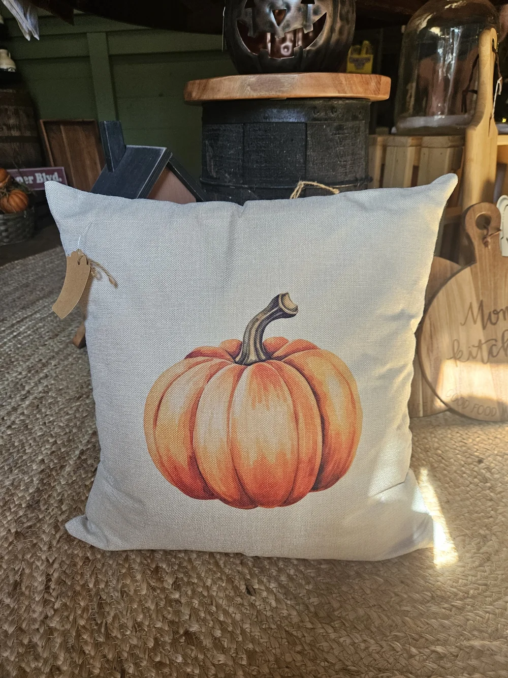 Autumn Pumpkin Decorative Throw Pillow - Orange